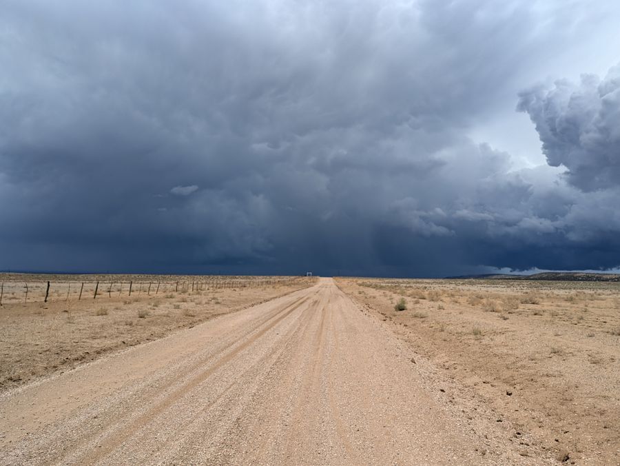 Impending storm in New Mexico, Randy Fay's bikepacking trip